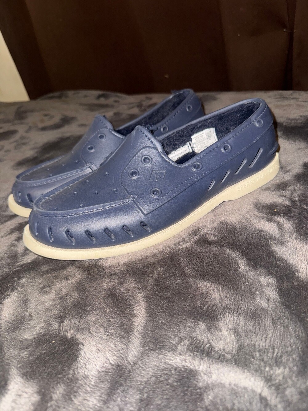 Sperry Top-Sider Boat Shoes Size 10 Navy Blue Synthetic Upper